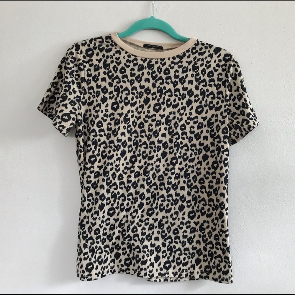 Leopard Print Crewneck Tee - Small